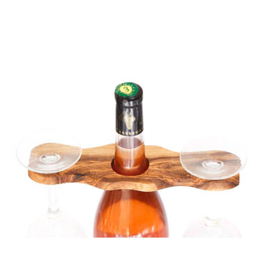 Olive wood discount wine bottle holder